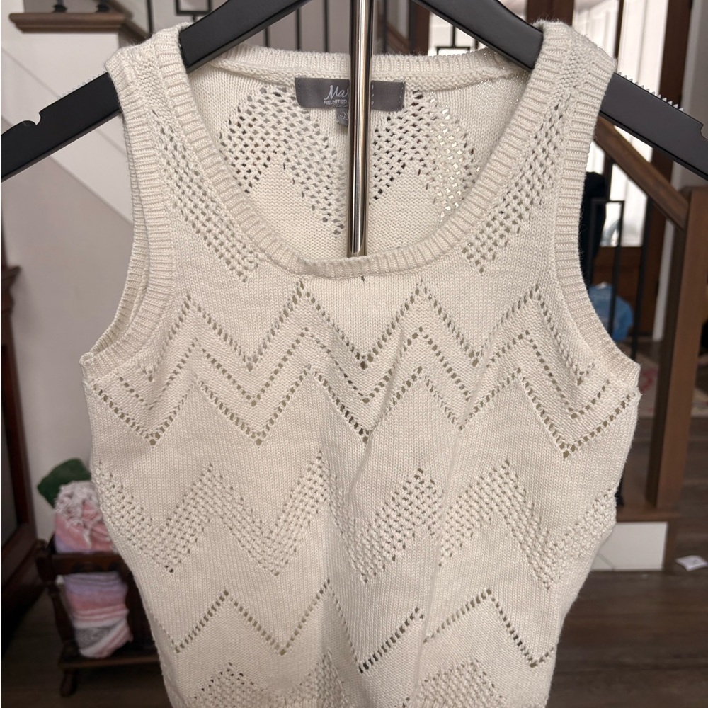 Ivory Chevron Knit Tank Top